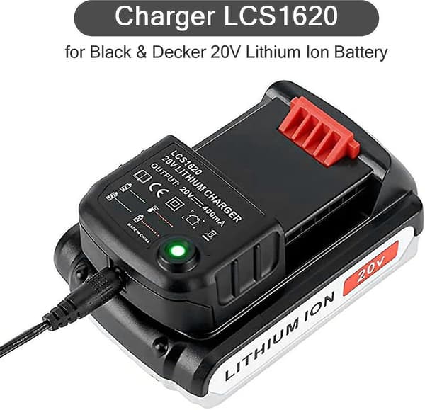Lithium-ion batterioplader til Black & Decker 18v lithium-ion batteri Lcs1620 oplader