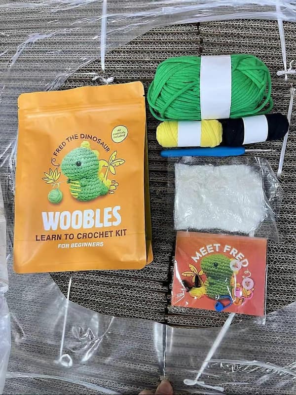 Woobles Lær At Hækle Sæt, Hæklet Udstoppede Dyr DIY Hæklesæt til Begyndere fox