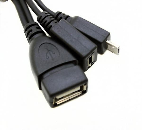 Mini Micro USB OTG Adapter Strømkabel Y-splitter til Micro 5-pin hann/hunn Kabel Tilbehør til telefon