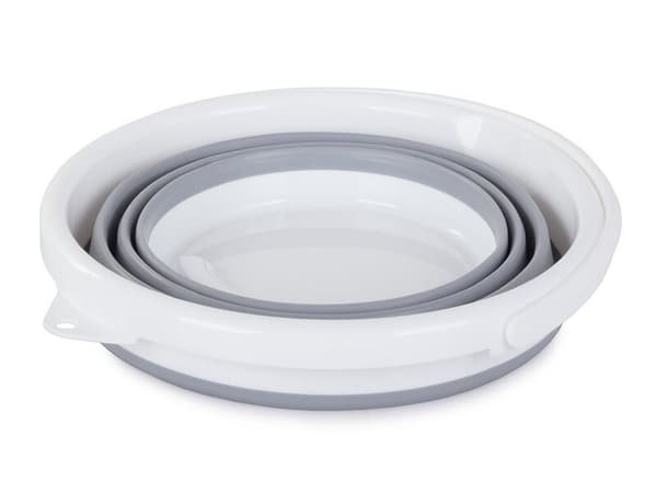 Silikonbøtte med lokk White Gray