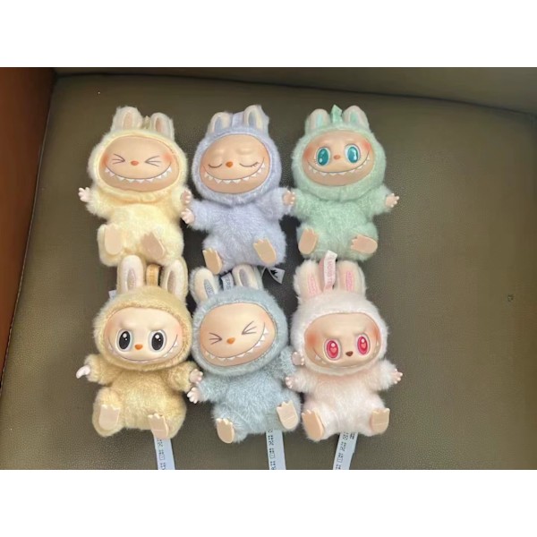 Popmart Labubu The Monsters Sidder Og Fester Blind Box Heartbeat Macaron og Duoduo Pendel Dekoration (Tilfældig)