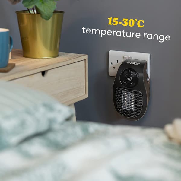 500W Keramisk Stikvarmeapparat, Justerbar Termostat, 12 Timers Timer & LED-Display, 2 Blæsertilstande, Sort