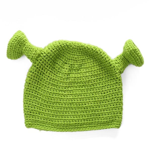 Monster Shrek Vinterstickad Beaniehatt Nyhet Ull Rolig Mössa Jul