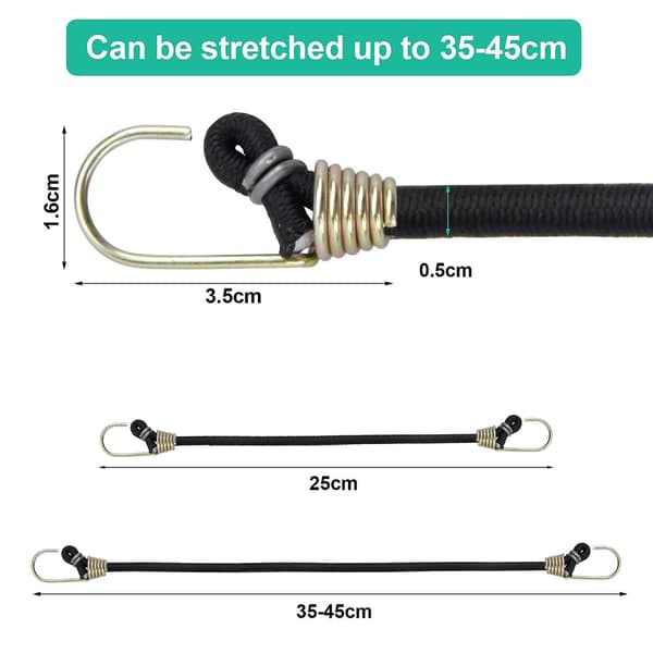 10 Stk. Elastiske Snore med Mini Elastiske Kroge Universal Kraftige Elastiske Snore Elastiske Snore med He