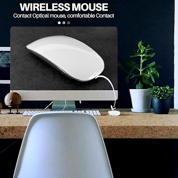Apple Bluetooth Trådløs Magic Mouse Slim Ergonomisk Genopladelig Computermus