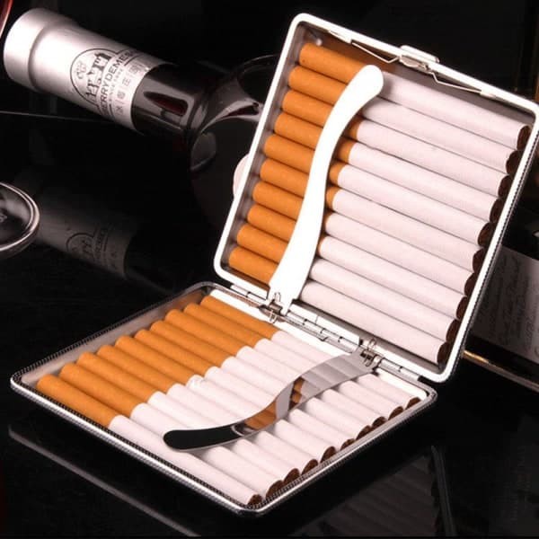 Cigaretetui i kunstlæder - Sort