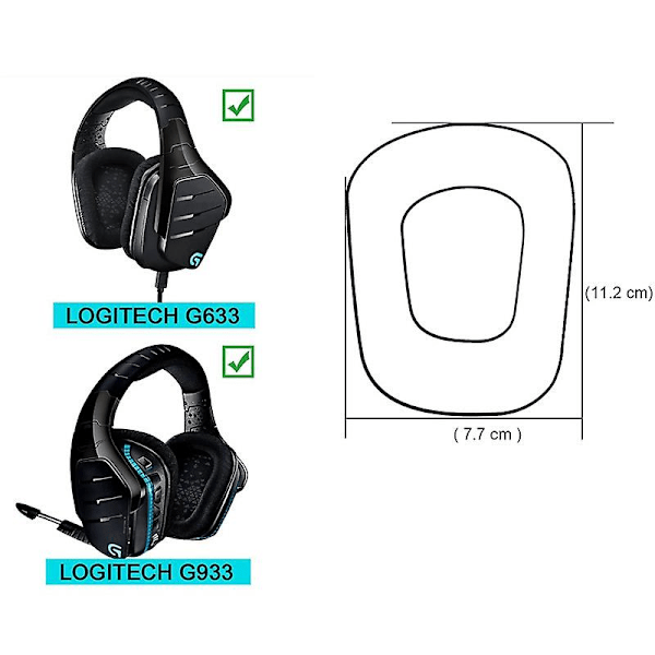 Øreputer + Hodebånd for Logitech G633 G933 Hodetelefoner - Erstatnings-skumøreputer, Øreputer, Tilbehør