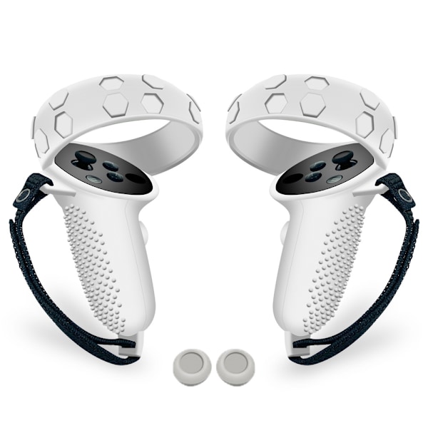Justerbar Læder Håndrem til Meta Quest 2 Controller Anti Slip Håndbånd White