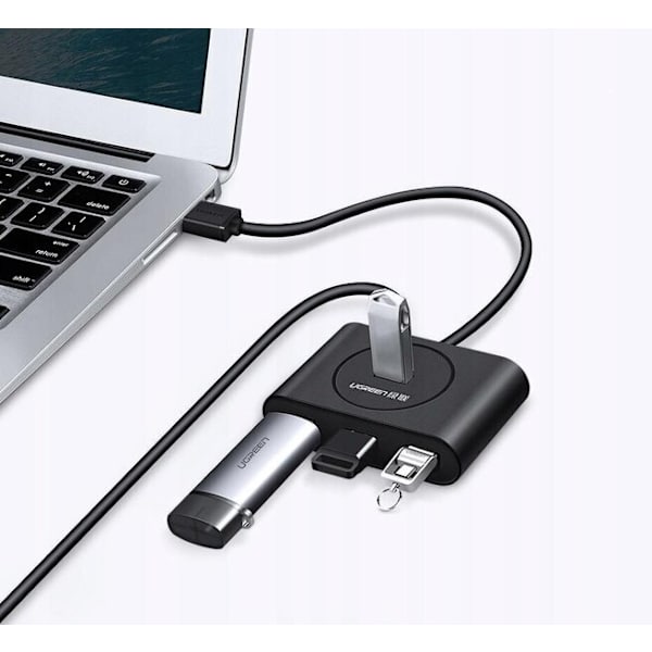 USB 3.2 hub 4x USB, 0,5 m, svart