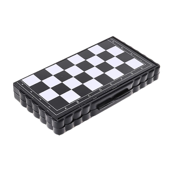 Vikbart Schackbräde Mini Storlek Magnetiskt Schackset Reseportabelt Fickschack