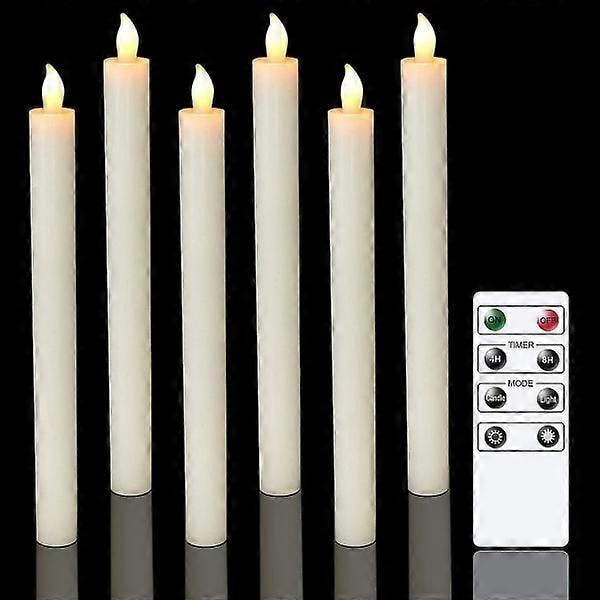 6-pakning batteridrevne LED-lys med fjernkontroll og timer, blinkende varmt hvitt lys for vinduer, juledekorasjon, hjem, bryllup