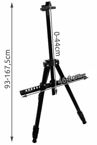 Malerstaffeli - justerbart, aluminium 160 cm
