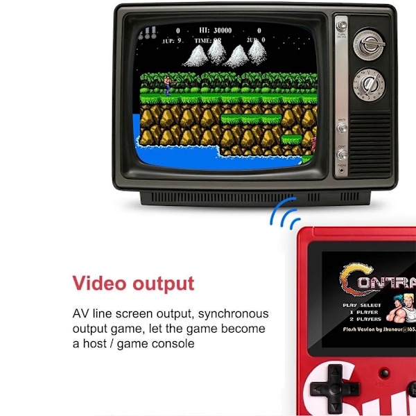 500-i-1 Retro Gameboy Maskin Mini Håndholdt Videospillkonsoll Innebygd Klassisk Spillspiller Barn Voksen Morsom Leke Gaver Red