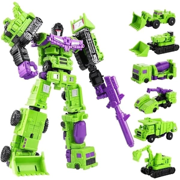 G1 Transformert Constructicon Devastator Sett 6 I 1 100% Komplett Figurer Green