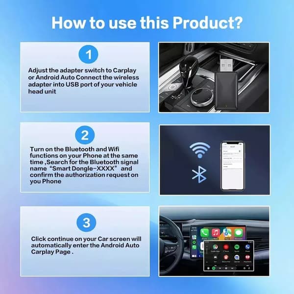 2-in-1 langaton Carplay-sovitin automuunnin