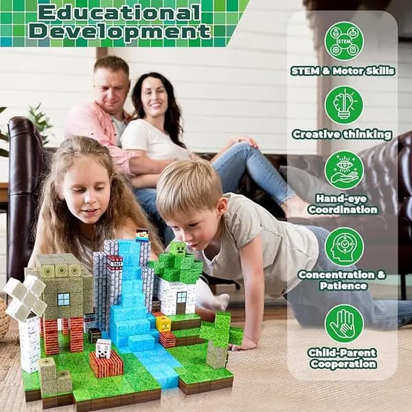 100 magnetiska byggklossar - leksakspresent för barn D