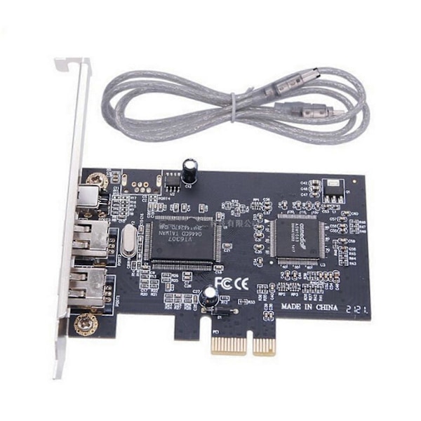 PCIE PCI-E FIREWIRE IEEE 1394 3 PORT FIRE WIRE CONTROLLER KORT TIL STATIONÆR PC