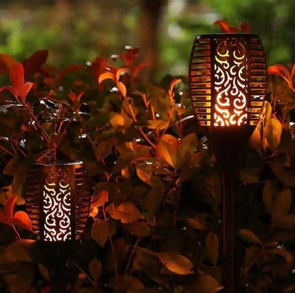 LED Trädgårdslampor med Flameffekt, 4 st, 51cm