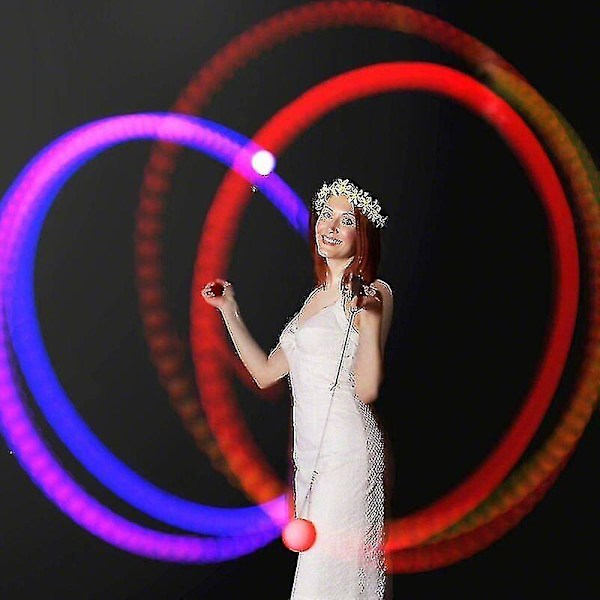 Led Poi Pallo Pyörivä Valo Rave Lelu (2 kpl:n setti) Väriä Vaihtavat Poi Pallot