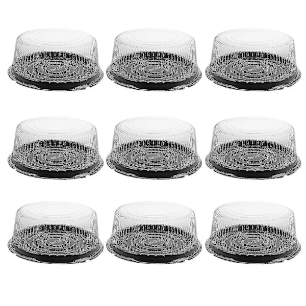 10 Pcs Reusable Plastic Cake Boxes, Round Reusable Plastic Containers with Lids
