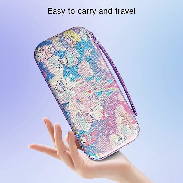 Søt Switch Bæreveske For Nintendo Switch Oled, Kawaii Hard Shell Bærbar Reiseveske Med 12 Spillkortplasser (Rosa Drøm Party)