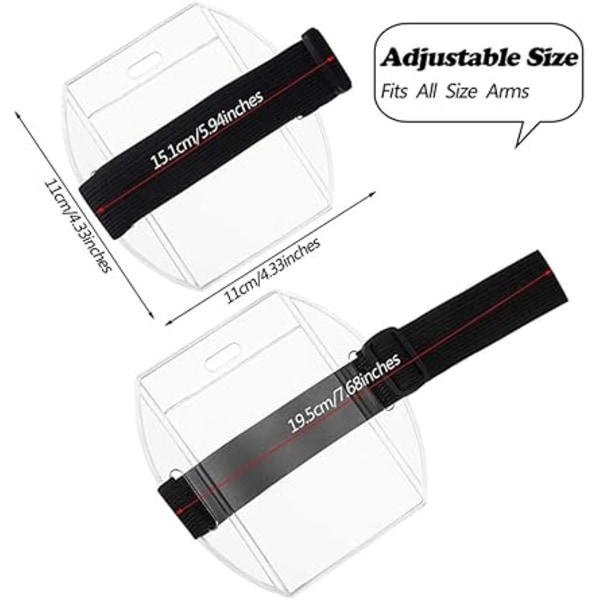 Armbandsmärkehållare Armband Id-kortsmärkehållare Med Justeringsspänne Universell Storlek För Arbetspass 10pcs