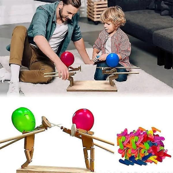 60 Ilmapallobambu-Mies Puinen Robottipeli Kaksi Nopeaa Ilmapallotaistelua