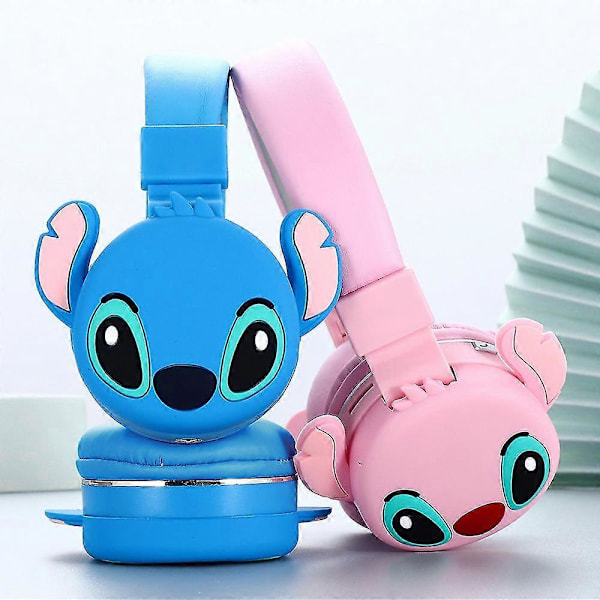 Disney Lilo & Stitch Trådlösa Bluetooth-hörlurar för barn, vikbara, mjuka öronkuddar Blue