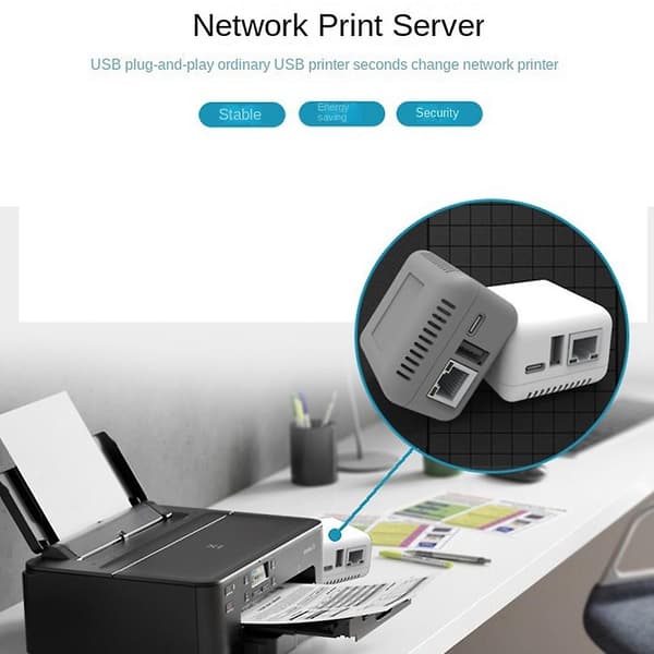Mini NP330 Nätverks USB 2.0 Print Server (Nätverksversion)