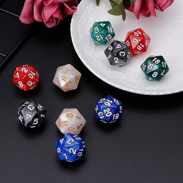 20-sidig tärning D20 Polyedriskt set för RPG-bordsspel 10pcs