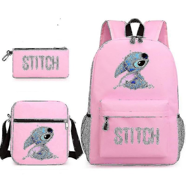 Lilo Stitch Reppu Kolmiosainen Setti Koululaukku Lapsille Pojille Tytöille Lahjaksi