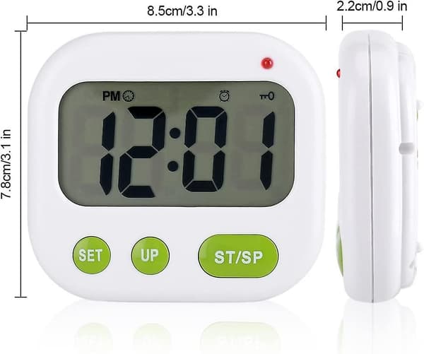 Väckarklocka Digital LCD Vibrationsklocka Batteridriven Modern Portabel Timerklocka