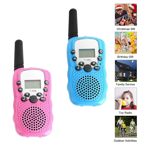 2 stk. Børne Walkie Talkies Lang Rækkevidde Kids Walky Talky Uhf 446mhz 8 Kanaler