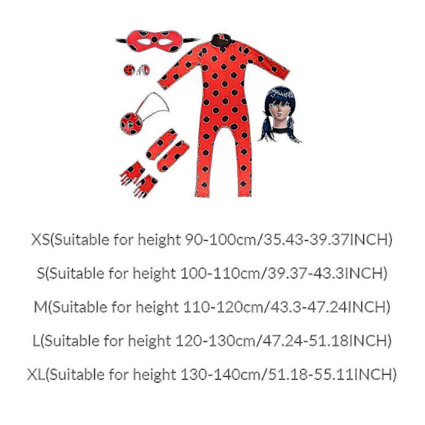 Mariehøne Kostume Insekt Tema Fester Mariehøne Kostume Sæt, Mariehøne Kostume Piger Børn Kvinder Karneval M(120)