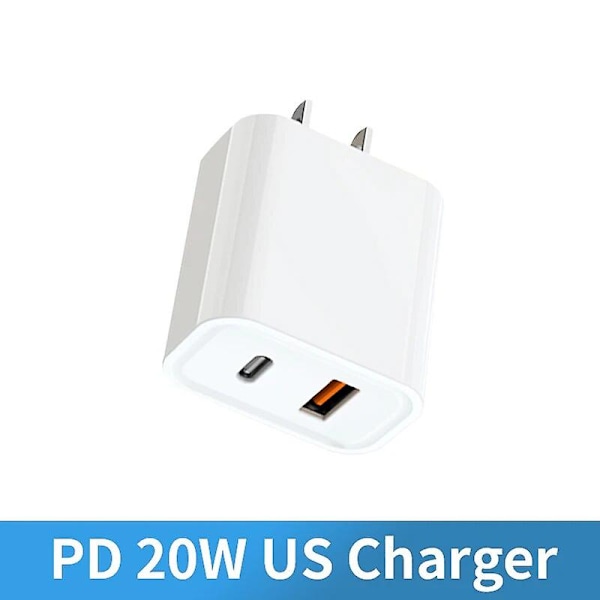 PD20w Hurtiglader EU USB A Type-c Porter Plugg