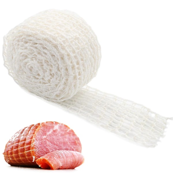 5m Köttrullsnät, Skinksocka Elastiskt Nät, Elastiskt Rökt Kött Fjäderfä Skinknät Kött Slaktare Snöre Nät för Kött Matlagning Rökning, eller