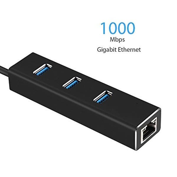 Hub Ethernet USB 3.0, USB Rj45-adapter i aluminium, C-splitter