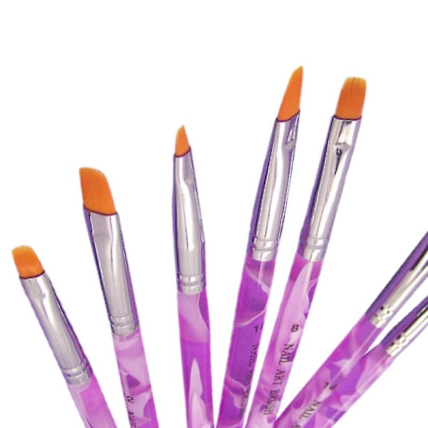 7 st/set Sorterade Akryl UV Gel Nagel Lösnaglar Toppar Byggarborste Penna Manikyrverktyg