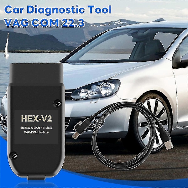 For VAG COM 22.3 OBD2 Scanner HEX V2 USB For Golf A6 Skoda Seat Ubegrenset VINer ATMEGA162+16V8+FT232RQ