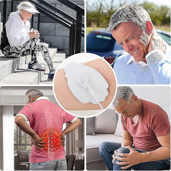 10 Stk Store Elektroder Erstatningsputer For Tens Enhetputer For Tens Massasjeapparat