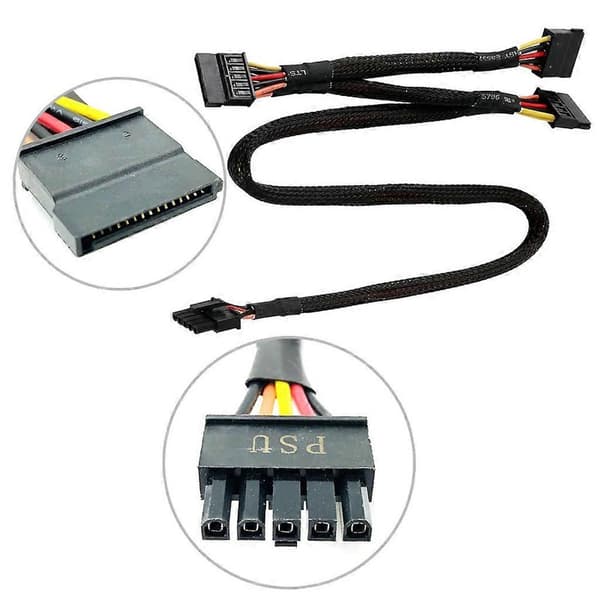 5Pin til 3 SATA Strømkabel 5Pin Han til 3 SATA 15Pin Hun Splitter Adapter