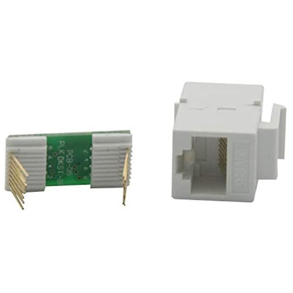 Ethernet Keystone-kobling, 20-pakning Cat6 RJ45 Keystone-kontakt Inline Hunnkontakter