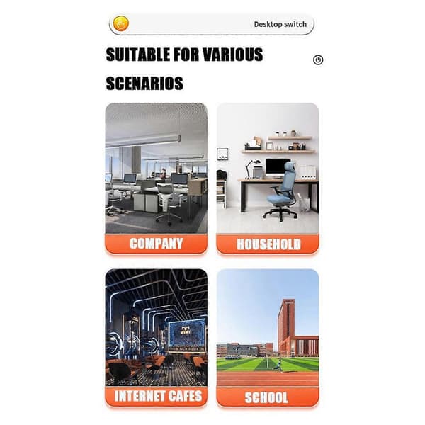 1.8m Datamaskin Skrivebord Bryter PC Ekstern Start Strøm På/Av Knapp