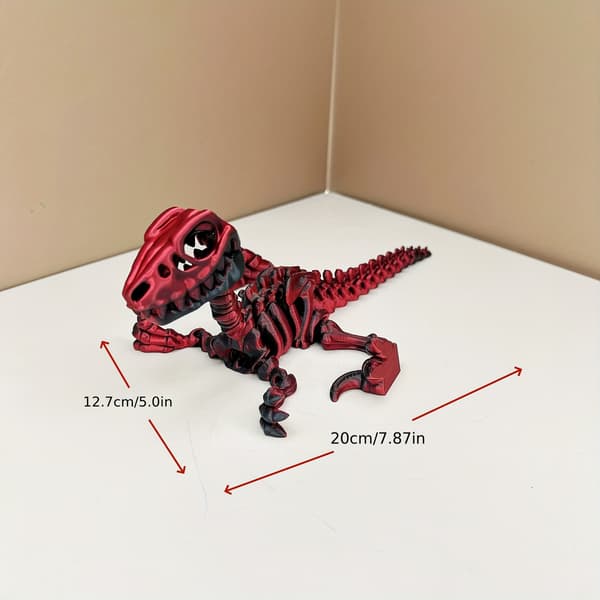 3D-printet Velociraptor-statue - Moderne dinosaurindretning Black