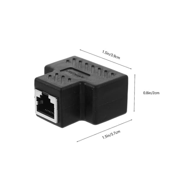 Ethernet Splitter Internet Splitter 1 til 2 Ethernet Kabel Splitter RJ45 Forlænger Black