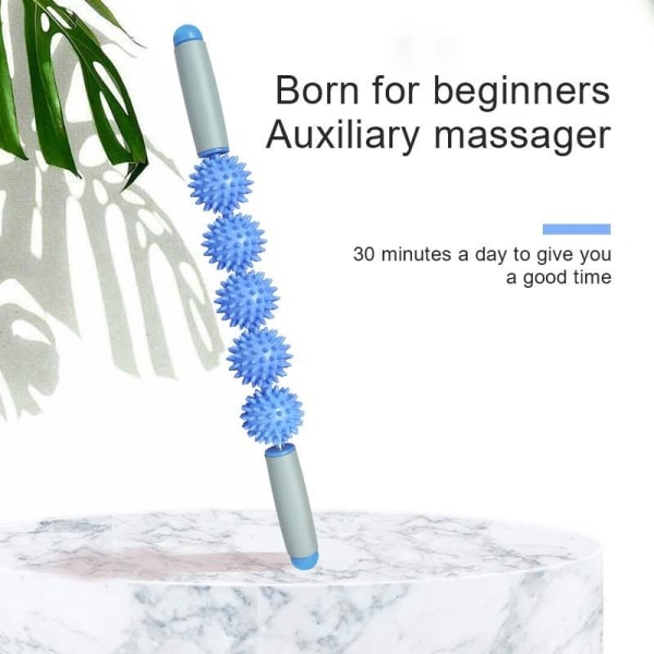 Massagerulle med 5 Bollar - Punktmassage Blå