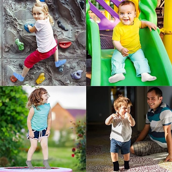(Vit) 8 par - halkfria strumpor - barn baby - 3-5 år - halkfria strumpor - husstrumpor - greppstrumpor - ABS-strumpor - barn - för