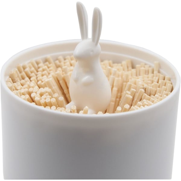 Bomullsrondellshållare, Liten Q-Tips Tandpetare Förvaringsorganisatör (Kanin)