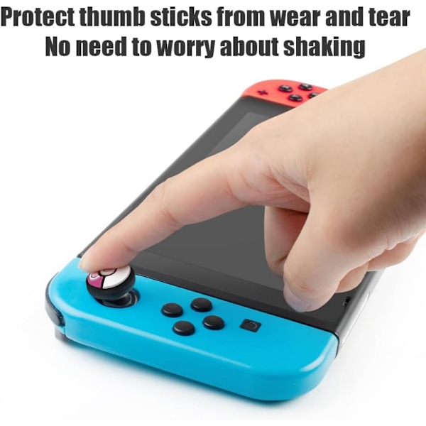 Mjuk Silikon Joystick-skydd för Nintendo Switch/OLED/Switch Lite (Älskar Poké Ball), Analoga Stick-grepp Knappskydd för Switch