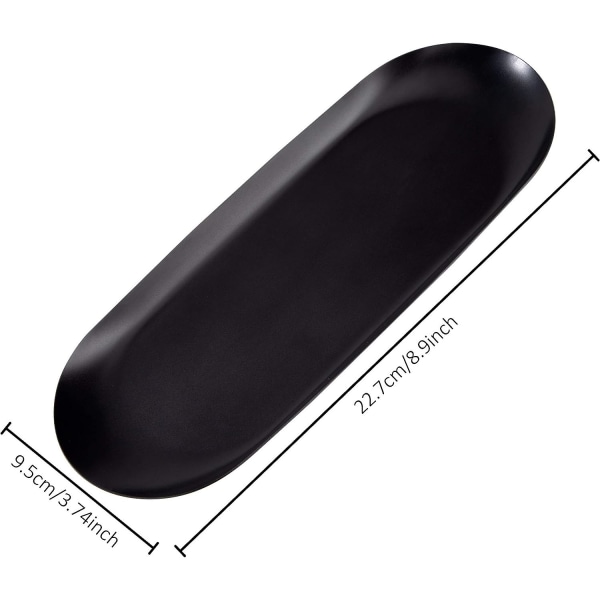 Svart smyckesbricka oval förvaringsbricka
